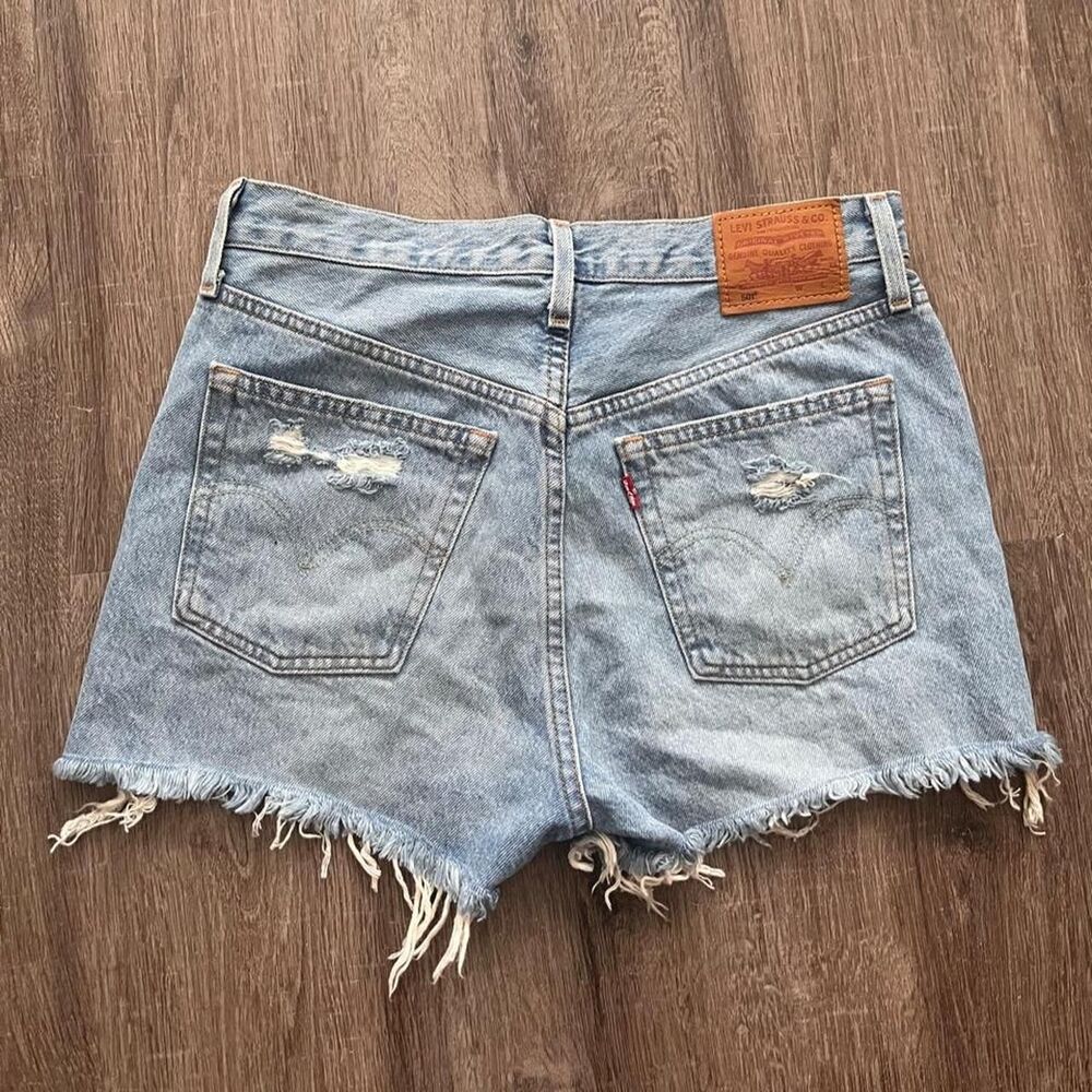 Levi's Ripped Denim Shorts - Picture 2 of 3